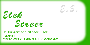 elek streer business card